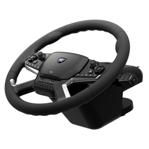 HORI Truck Control System for Windows 11/10 with Force Feedback Steering Wheel, Shifter Control Panel, & Pedals