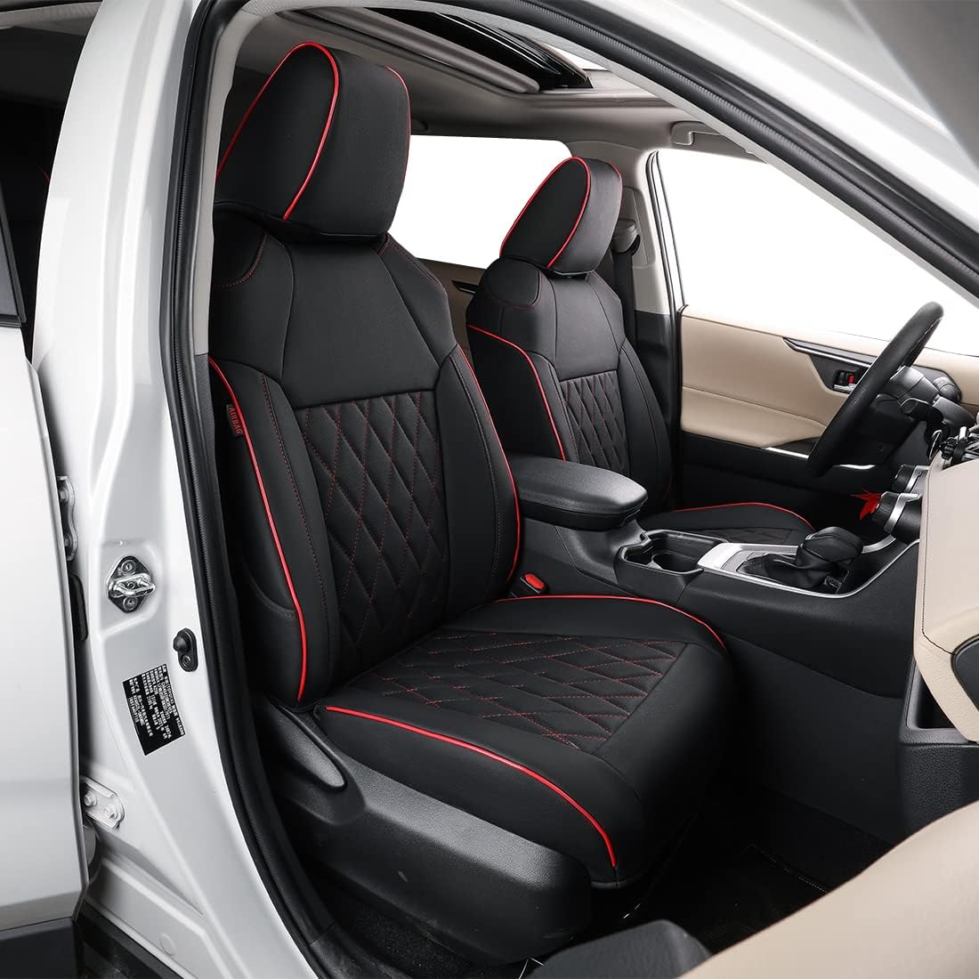 EKR Custom Fit Car Seat Covers for Select Ford Escape S,SE 2018 2019 - Neoprene (Black)