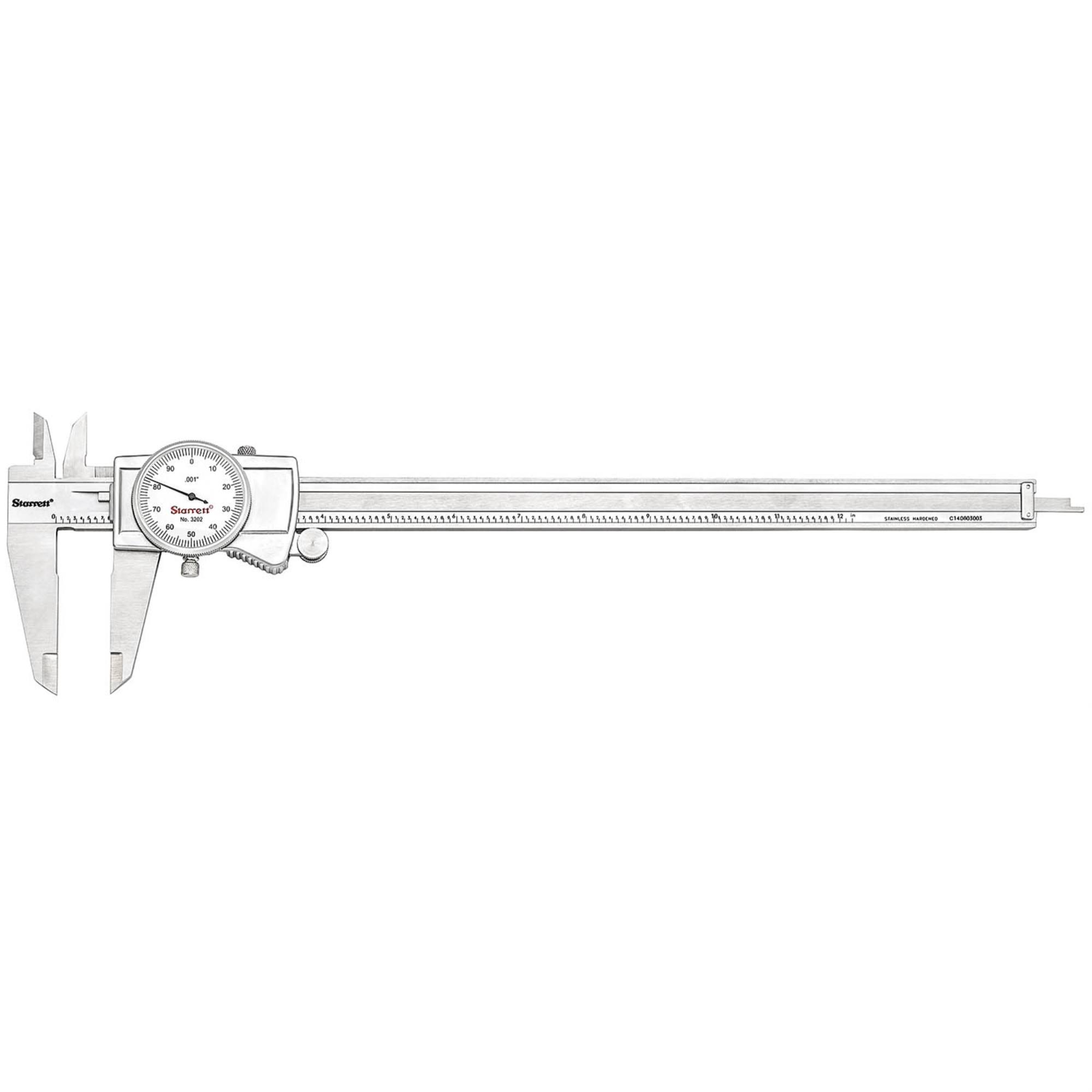 Starrett White Stainless Steel Dial Caliper - 3202-12