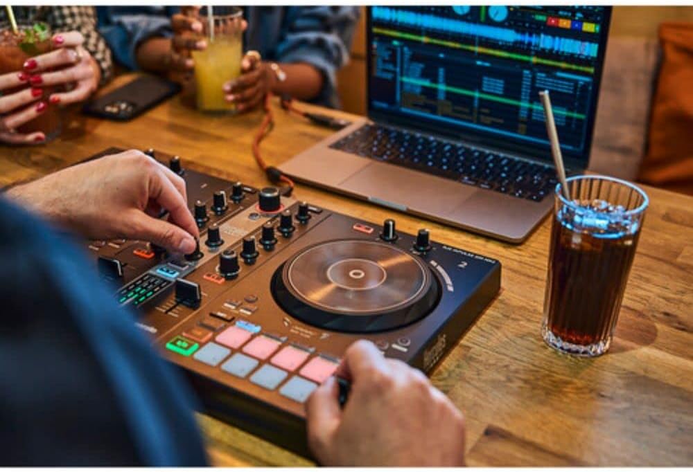 Hercules DJ Control Inpulse 300 2-Deck USB DJ Controller for Serato DJ Lite and DJUCED Bundle with 6' Comprehensive Standard Series 3.5mm Stereo Mini Plug to 2 RCA Plugs Audio Cable