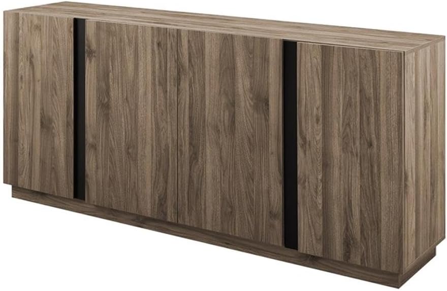 Pemberly Row 70" Modern 4-Door Wood Sideboard in Slate Gray Finish