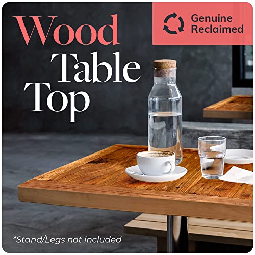 Reclaimed Wood Table Top - Rustic Recycled Solid Wooden Piece Perfect for Signs, Counters, Kitchens, Dining and Coffee Table Tops (Reclaimed Wood Table Top with Metal Edge, 24" x 48")
