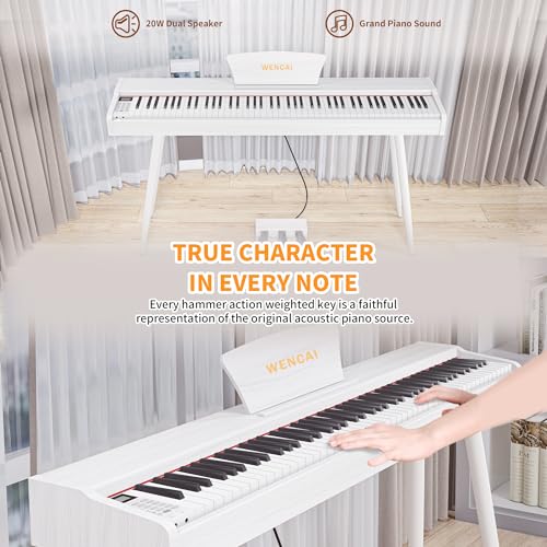 88 Key Fully Weighted Electric Piano Keyboard Hammer Action Full-size Digital Pianos for Beginners Adults Wooden Upright Piano with Sheet Music Stand Triple Pedal, Supports USB-MIDI Black