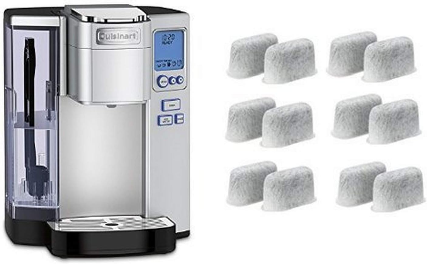 Cuisinart SS-10 Premium Single-Serve Coffeemaker, Stainless Steel and Everyday 12-Pack Replacement Charcoal Water Filters for Cuisinart Coffee Machines Bundle