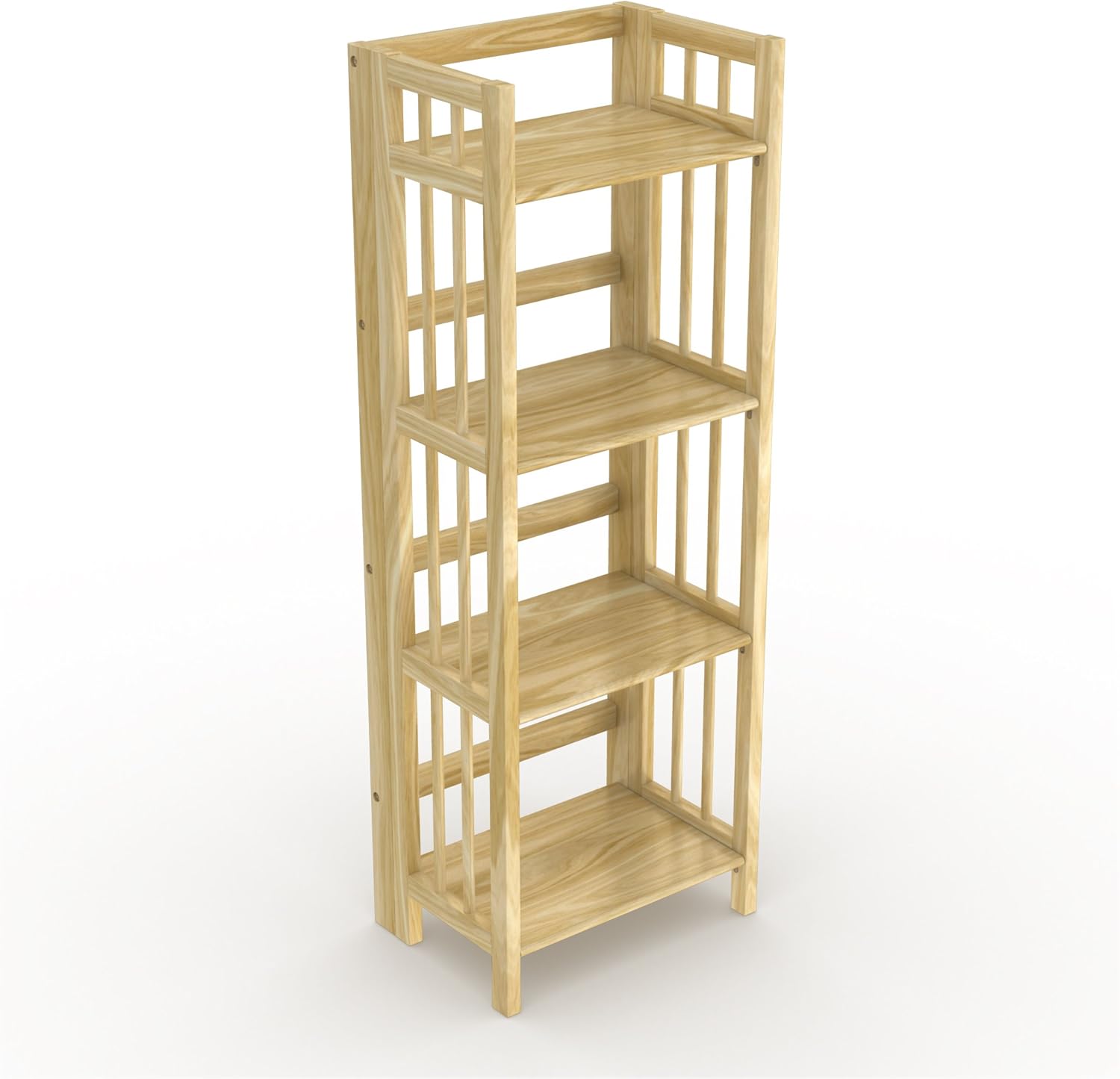 Stony-Edge Folding Bookcase, Easy Assembly Bookshelf for Home Office Storage. 16�?Natural