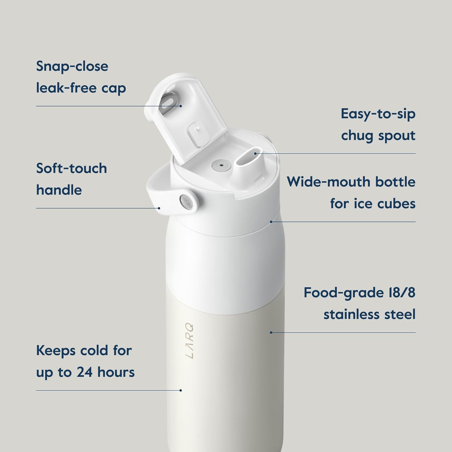 Hydrated Cheer Gift Set - LARQ Pitcher PureVis 1.9L, Self-Cleaning UV Water Filter Pitcher for Tap and Drinking Water + Swig Top 34oz, Insulated Water Bottle with Built-in Silicone Handle
