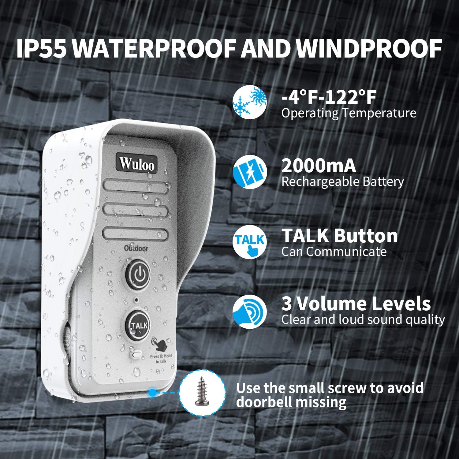 Wireless Intercom Doorbell Chime for Home Intercomunicador (1T2 White) …