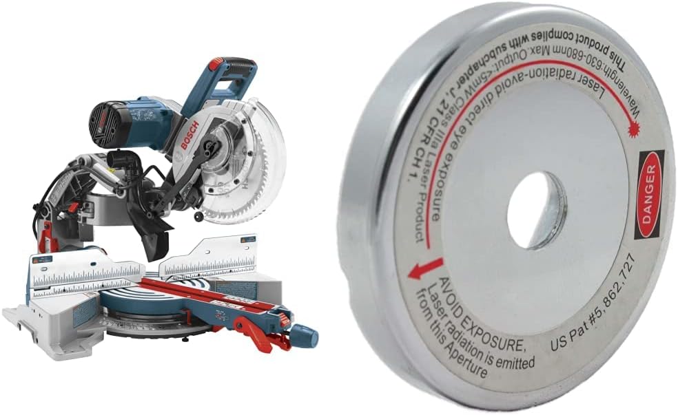 BOSCH CM10GD Compact Miter Saw - 15 Amp Corded 10 Inch Dual-Bevel Sliding Glide Miter Saw with 60-Tooth Carbide Saw Blade, Blue