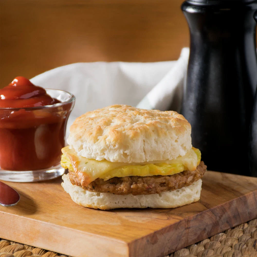 Jimmy Dean 5 oz. Hot u0026 Spicy sausage, Egg, and pepperjack cheese Breakfast Sandwich - 12/Case
