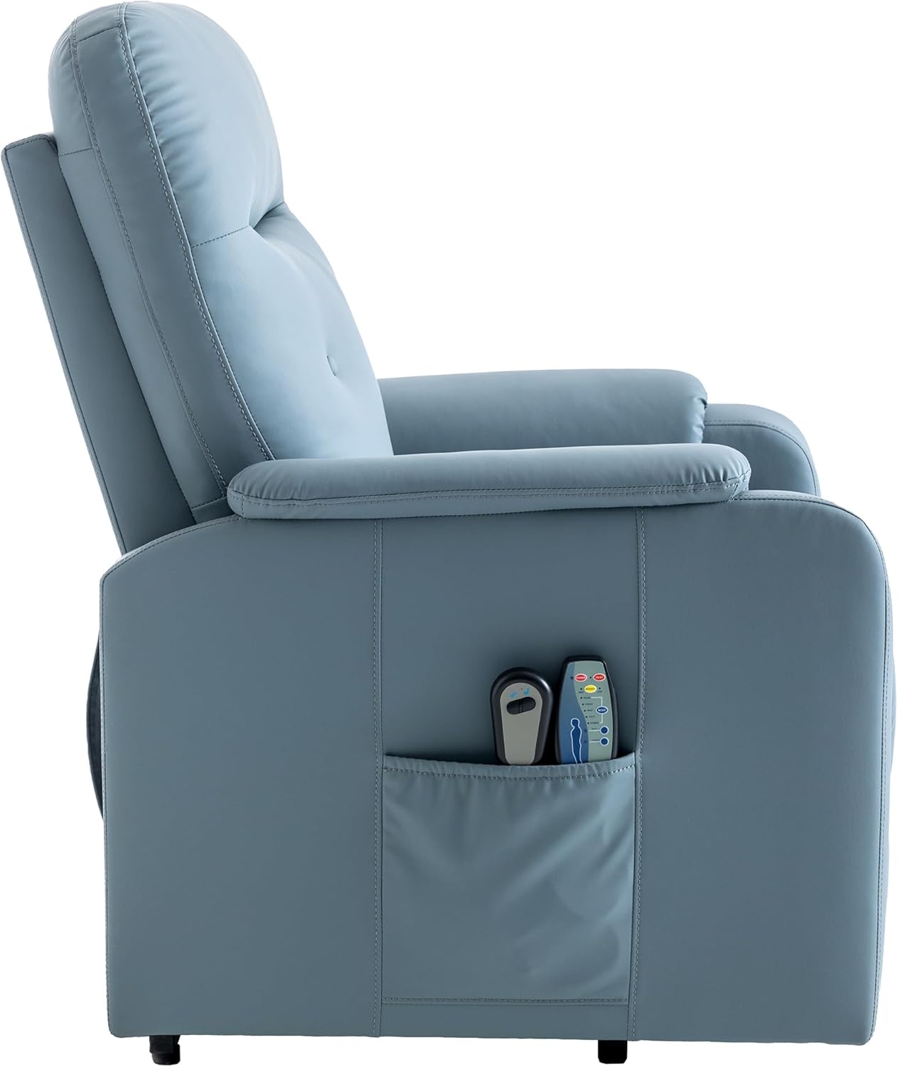 Power Lift Chair for Elderly, Home Theater Seating Lazy Boy Reclinerchair with Adjustable Heated Massage, Heavy Duty Electric Recliner with Side Pockets, for Adults and Seniors, F-Blue