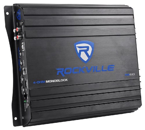 Rockville RV10.2B 1000w Dual 10" Car Subwoofer Enclosure+Mono Amplifier+Amp Kit