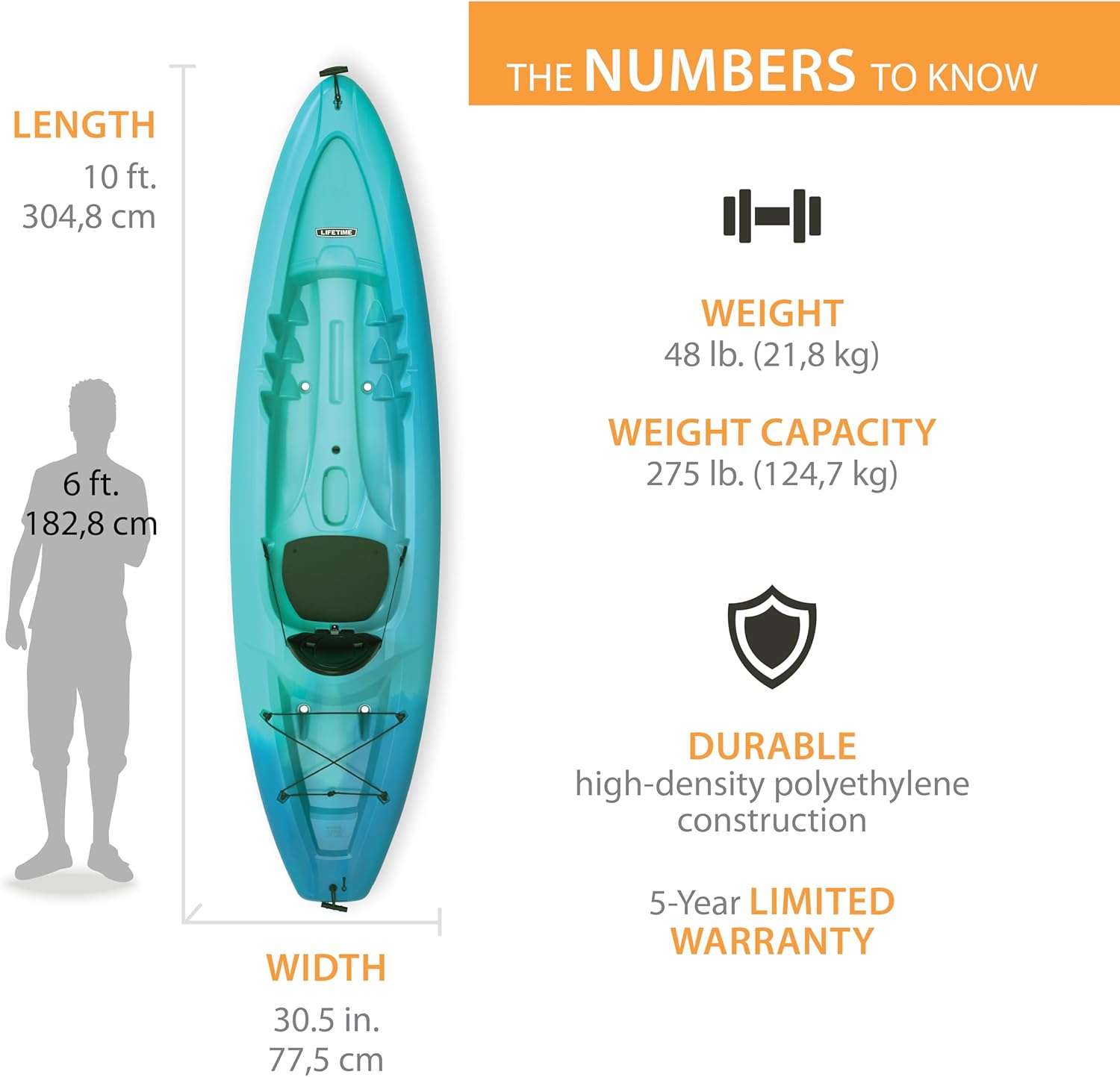 Lifetime Triton Sit-On-Top Kayak and Paddle, 10'