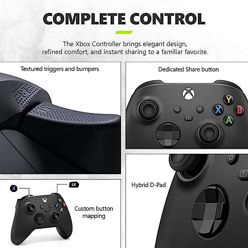 Microsoft Xbox Series S 1TB SSD Console Carbon Black - Includes Xbox Wireless Controller - Up to 120 frames per second - 10GB RAM 1TB SSD - Experience high dynamic range - Xbox Velocity Architecture (Renewed)