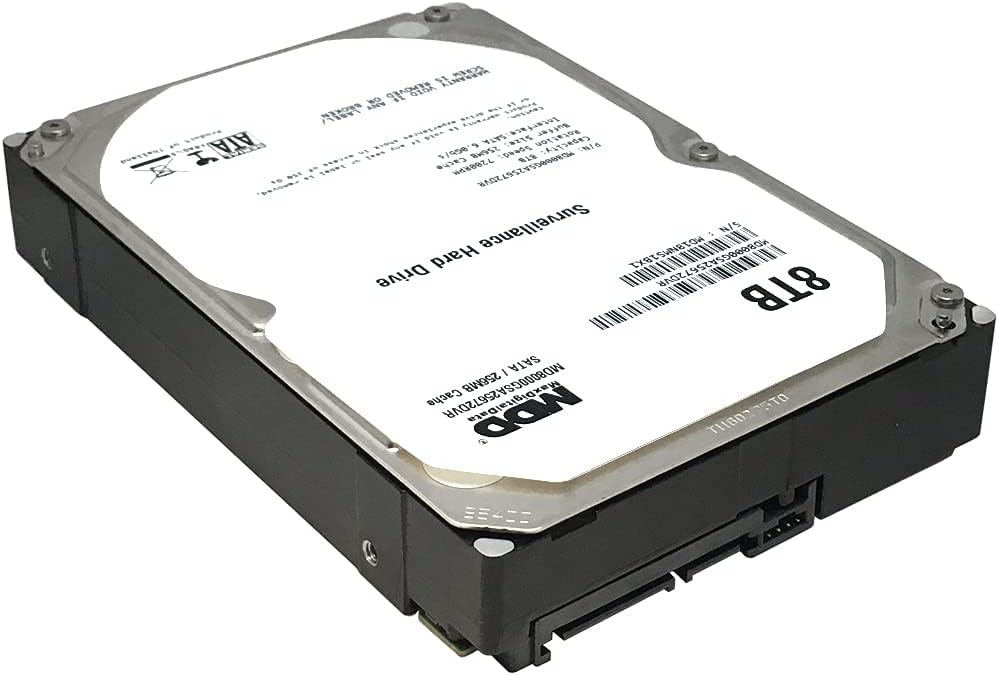 MaxDigitalData 8TB 7200 RPM 256MB Cache SATA 6.0Gb/s 3.5inch Internal Hard Drive for Surveillance (MD8000GSA25672DVR) - 3 Years Warranty (Renewed)