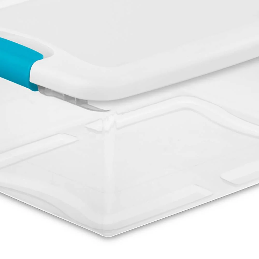 Sterilite 3.75 Gallon Stackable Plastic Storage Tote With Lid, Clear, 12 Count