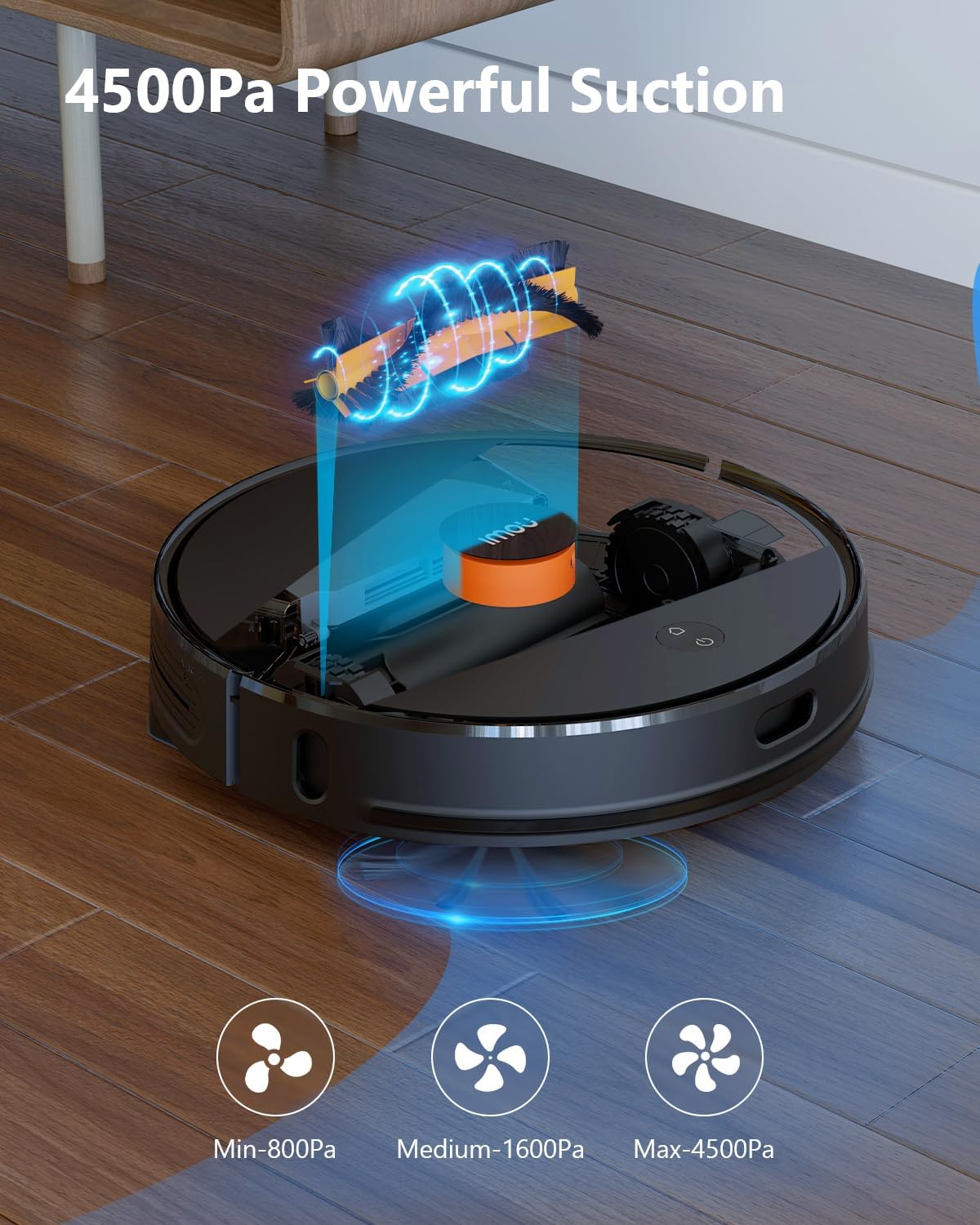 Imou Robot Vacuum and Dust Box Combo Self Emptying 3-in-1 Cleaner, Robotic Vacuum Lidar Navigation & Smart App Mapping, 4500Pa Suction, 180Min Max Runtime, 60-Day Capacity, Ideal for Pet Hair