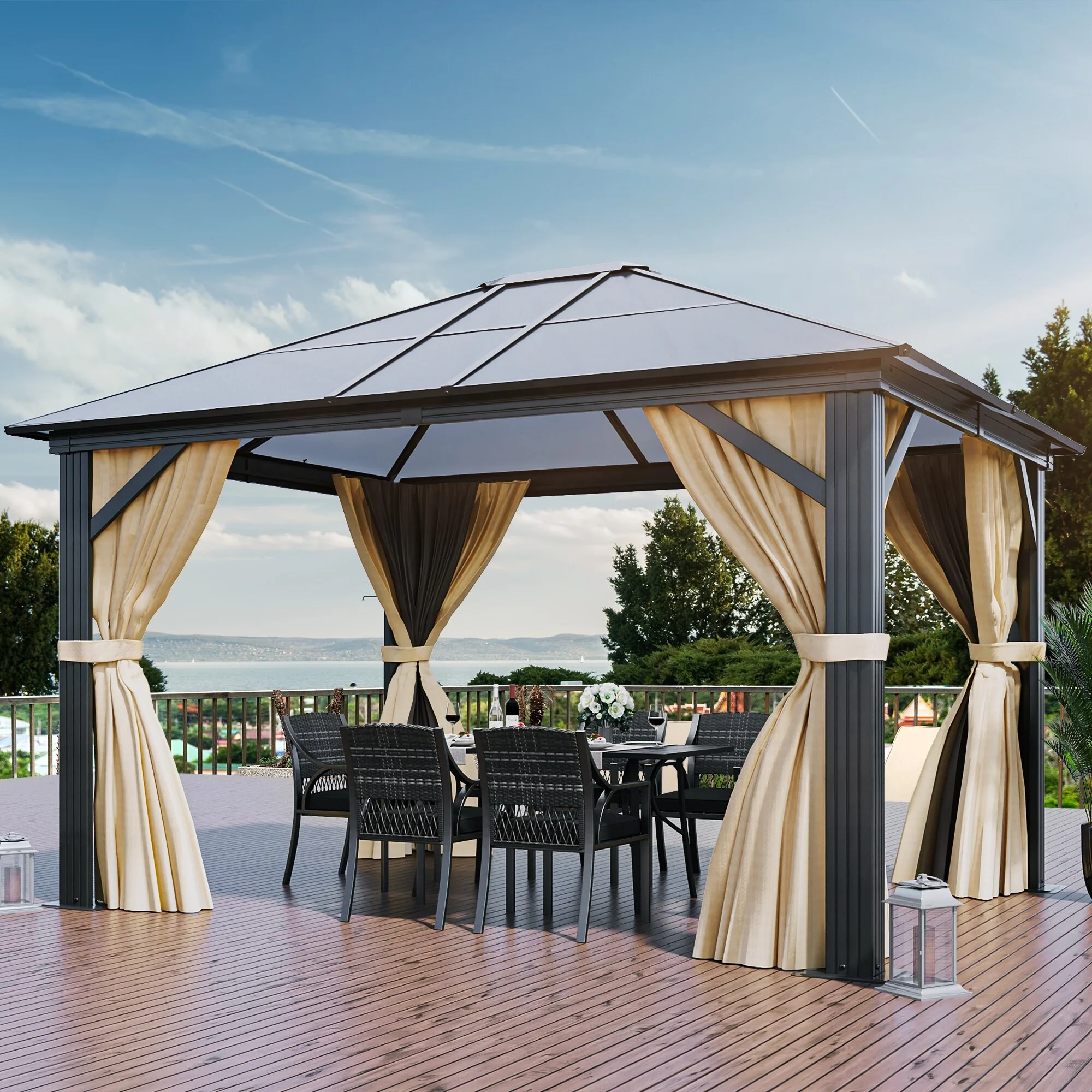 12 Ft. W X 10 Ft. D Outdoor Patio Gazebo