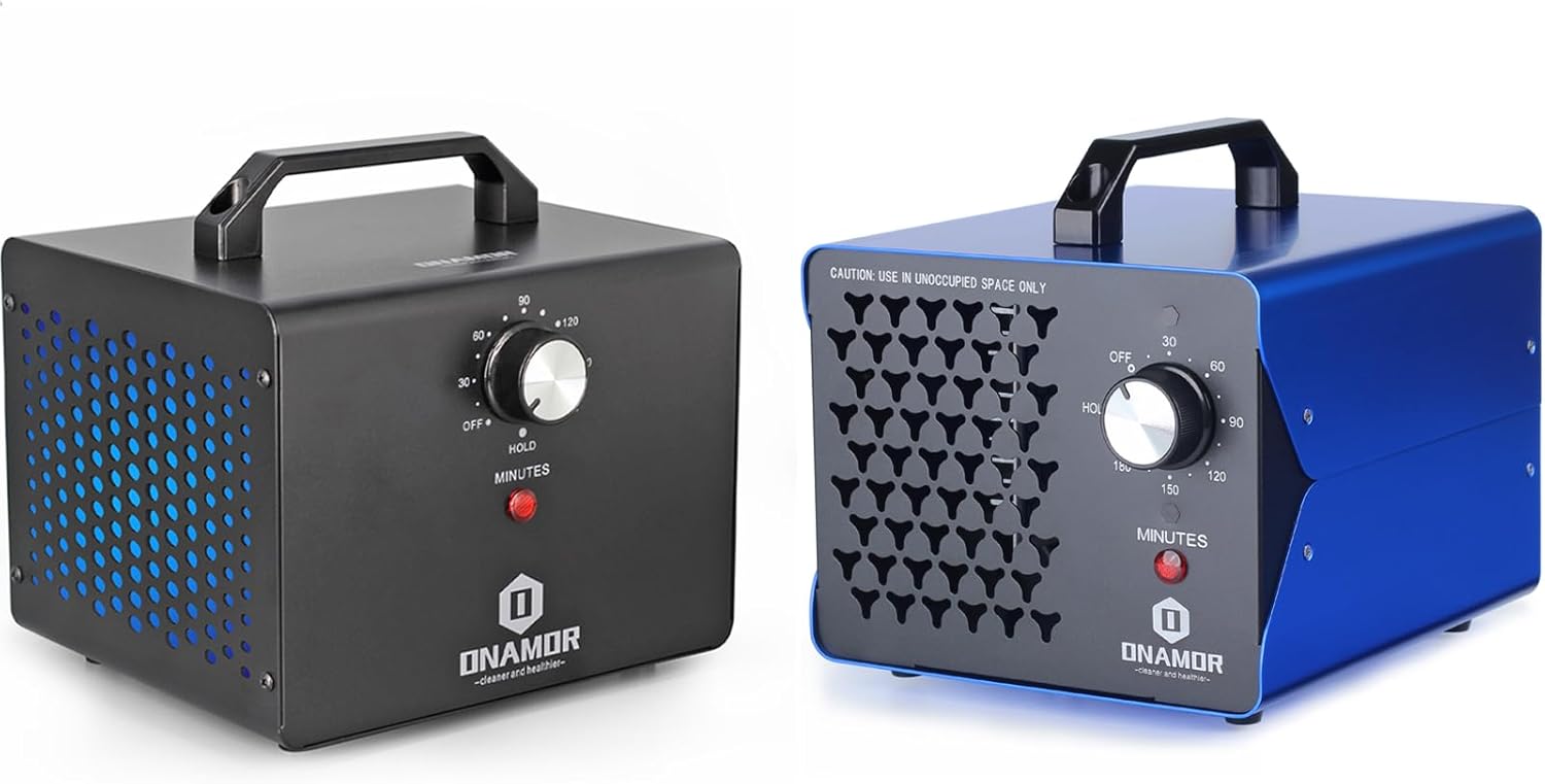 Bundle | Ozone Generator 30000mg/h - 40000mg/h (Black & Blue) - Ozone Machine Ionizer & O3 Deodorizer for Home, Smoke, and Pet Room.