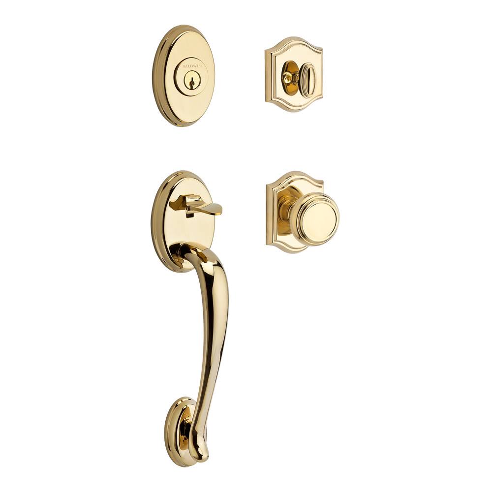 Baldwin SCCOLXTRATAR003 Reserve Single Cylinder Handleset Columbus x Traditional with Traditional Arch Rose in Lifetime Brass Fi