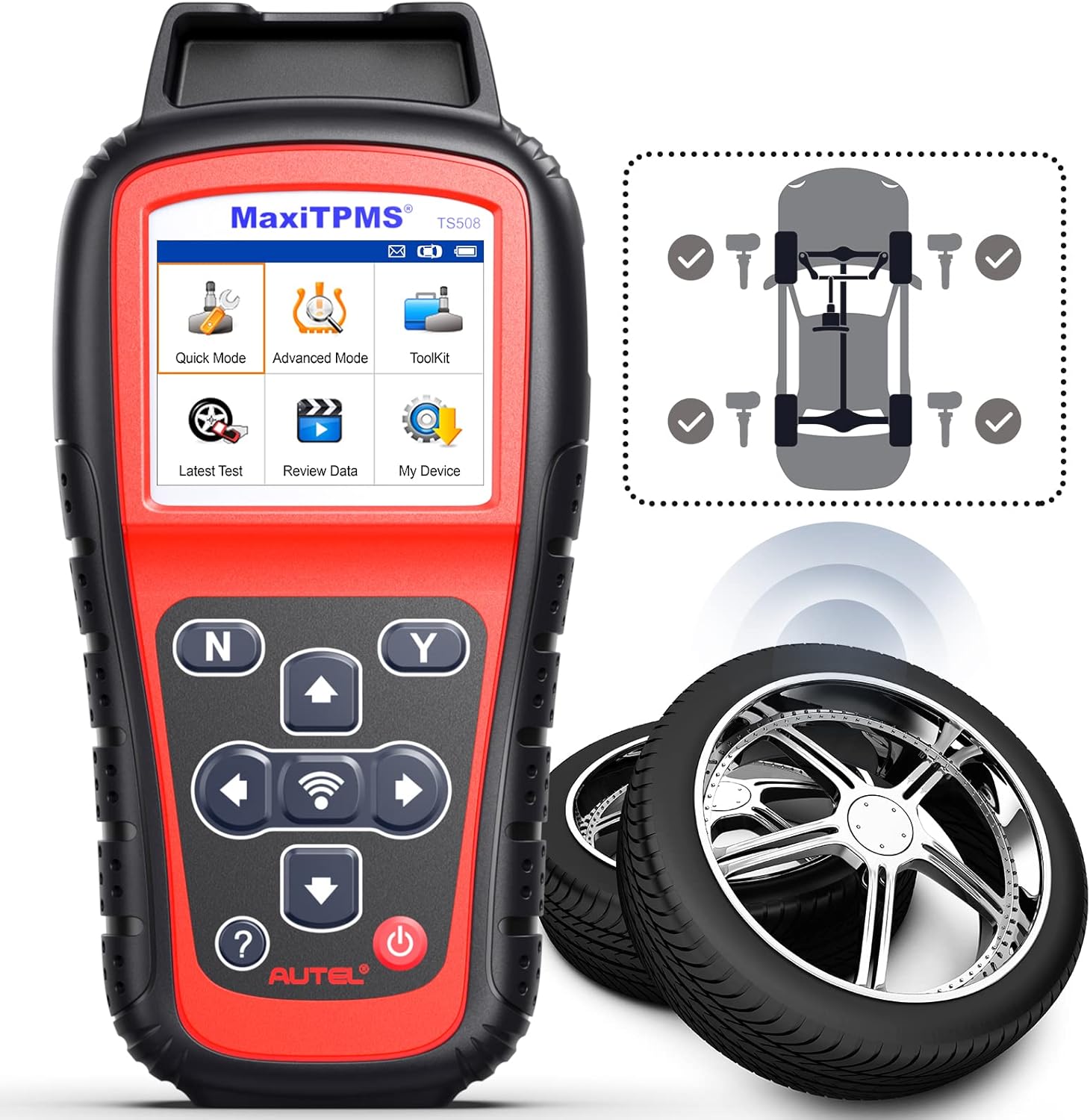 Autel MaxiTPMS TS508 TPMS Relearn Tool, 2022 TPMS ProgrammingTool, 4 Modes to Program MX-Sersors (315/433MHz), Upgraded Version of TS501/TS408 TPMS Reset/Lifetime Update, Quick/Advanced Mode
