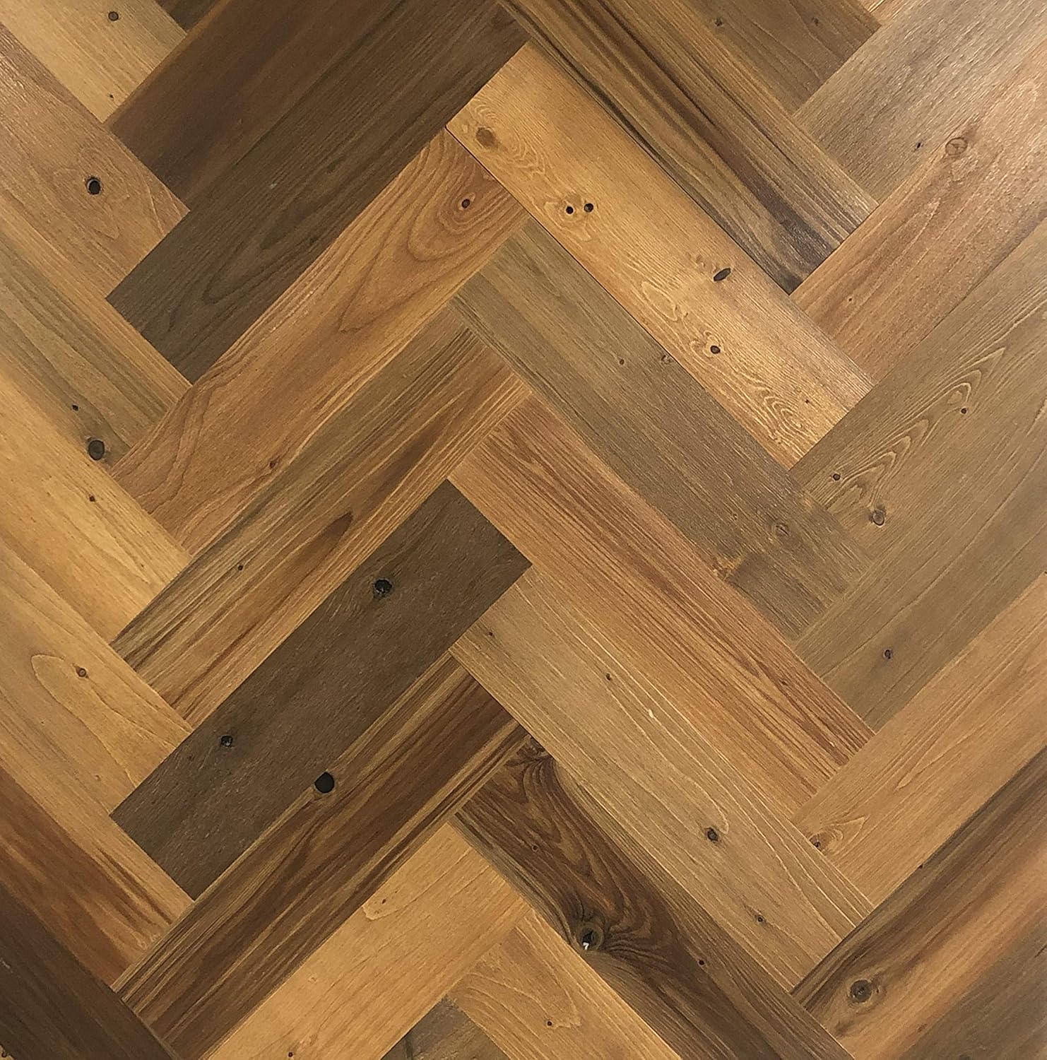 Timberchic River Reclaimed Wooden Wall Planks - Simple Peel and Stick Application Herringbone Pattern (3 Width, River Planks)