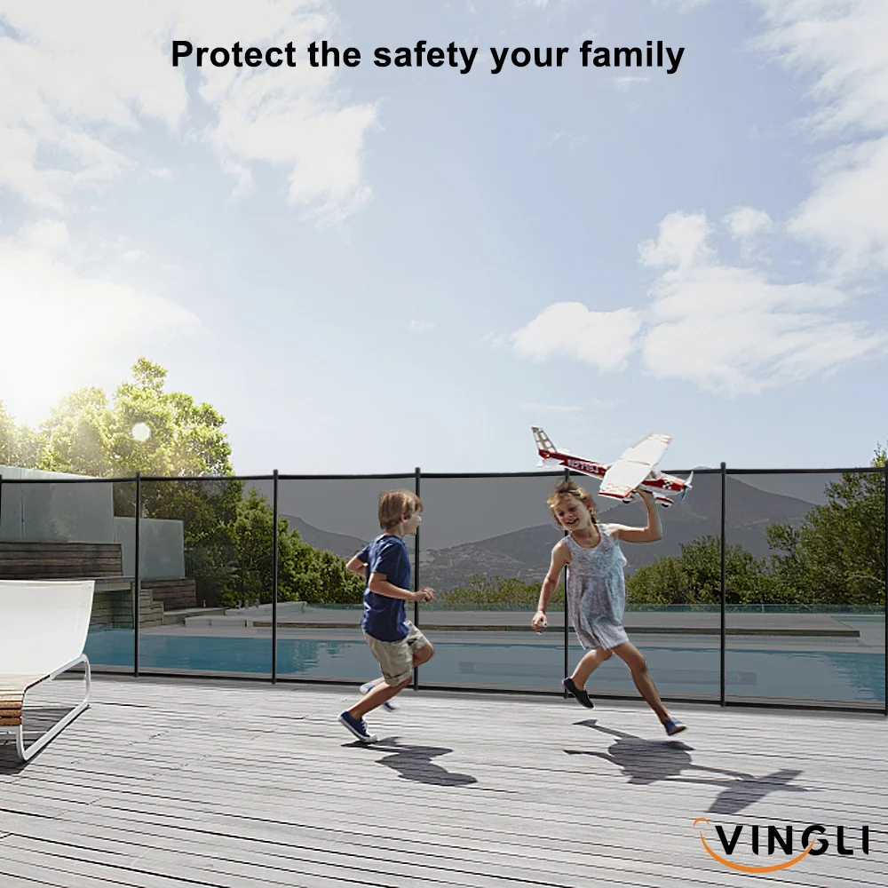 VINGLI 5 ft x 48 ft Swimming Pool Fence in Ground Pool Safety Fencing, Black