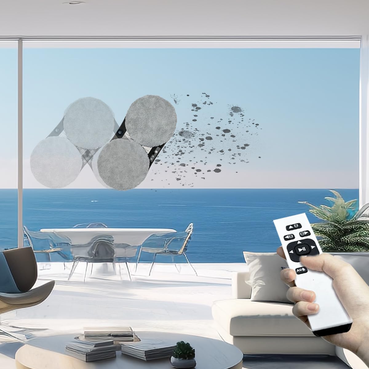 Window Cleaner Robot with Ultrasonic 5600PA Auto Water Glass Cleaning Automatic Smart Robot Cleaner, Remote Control Window Vacuum Cleaner with Control Windows/Tiles/Class Door Indoor Outdoor