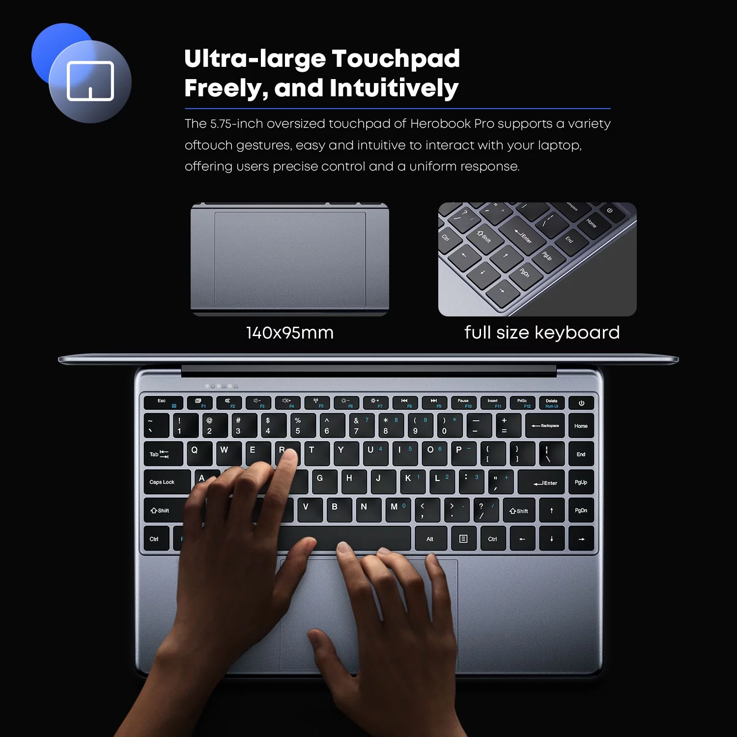 CHUWI HeroBook Pro 14.1" Laptop,256GB SSD 8G RAM,Windows 11 Bussiness Notebook Computer PC,Intel Gemini-Lake N4020 Quad Core Processor,IPS Screen,1TB SSD Expand