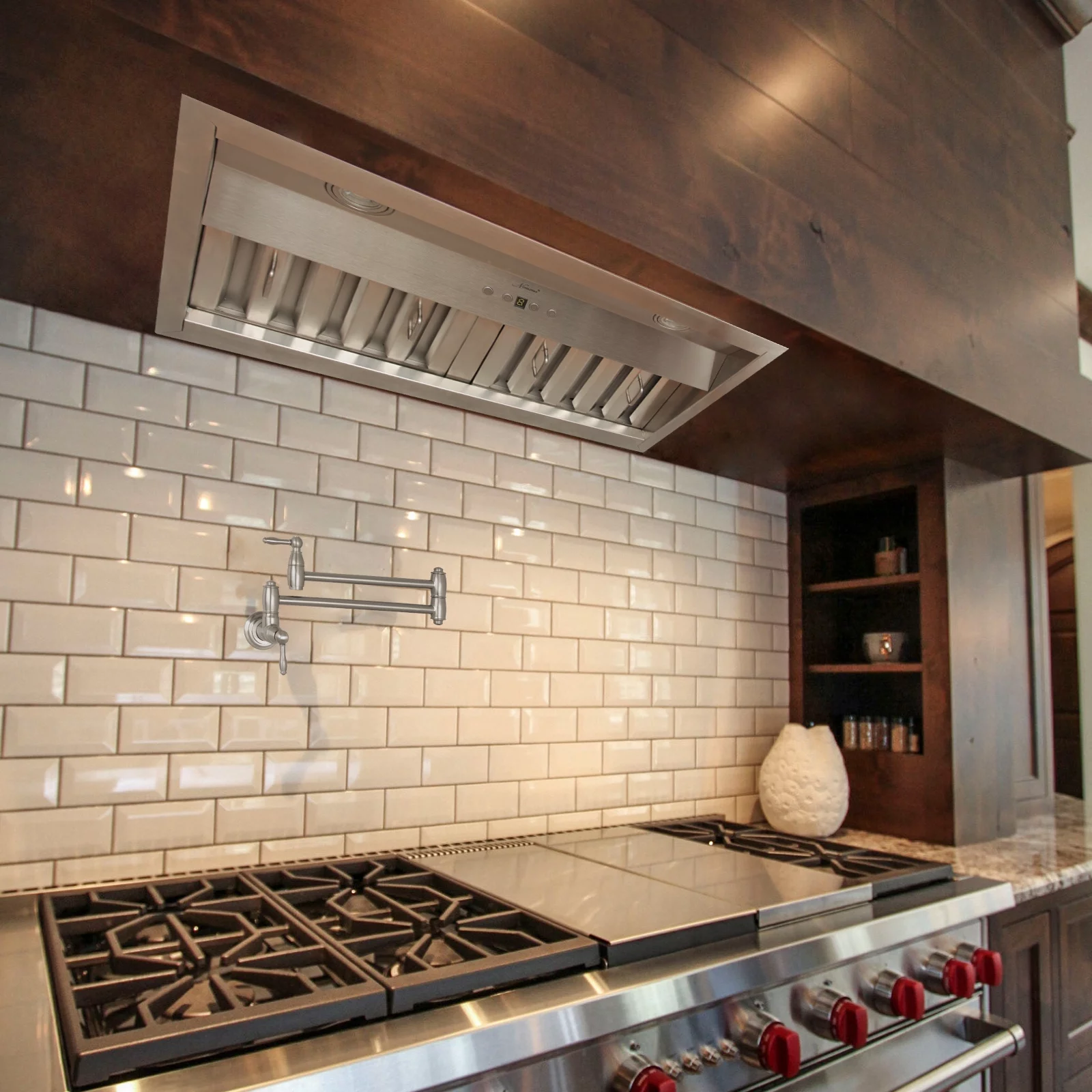 30 Inch Range Hood Insert, Ultra Quiet Stainless Steel Ducted Insert/Built-in Kitchen Vent Hood with Powerful Suction, Dimmable LED Lights and Dishwasher Safe Filters, 600 CFM