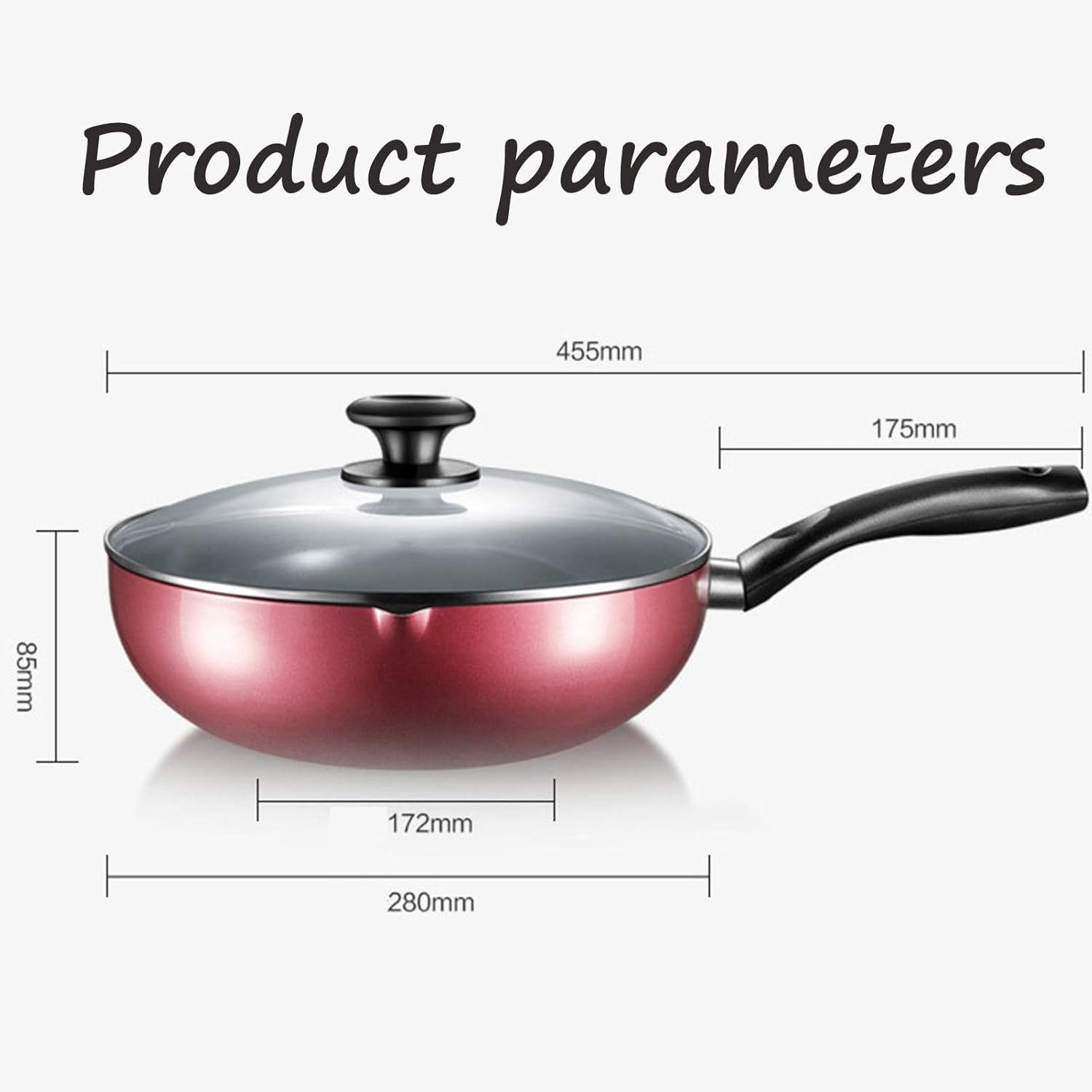 Stainless Steel Wok with Lid, Carbon Steel Wok, Honeycomb Wok, Honeycomb Pan, Induction Compatible, Scratch Resistant, Dishwasher and Oven Safe