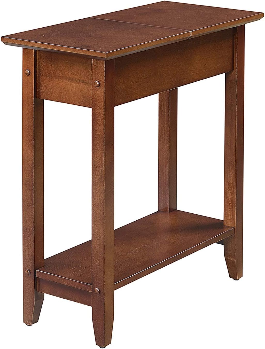 Convenience Concepts American Heritage Flip Top End Table, Dark Walnut