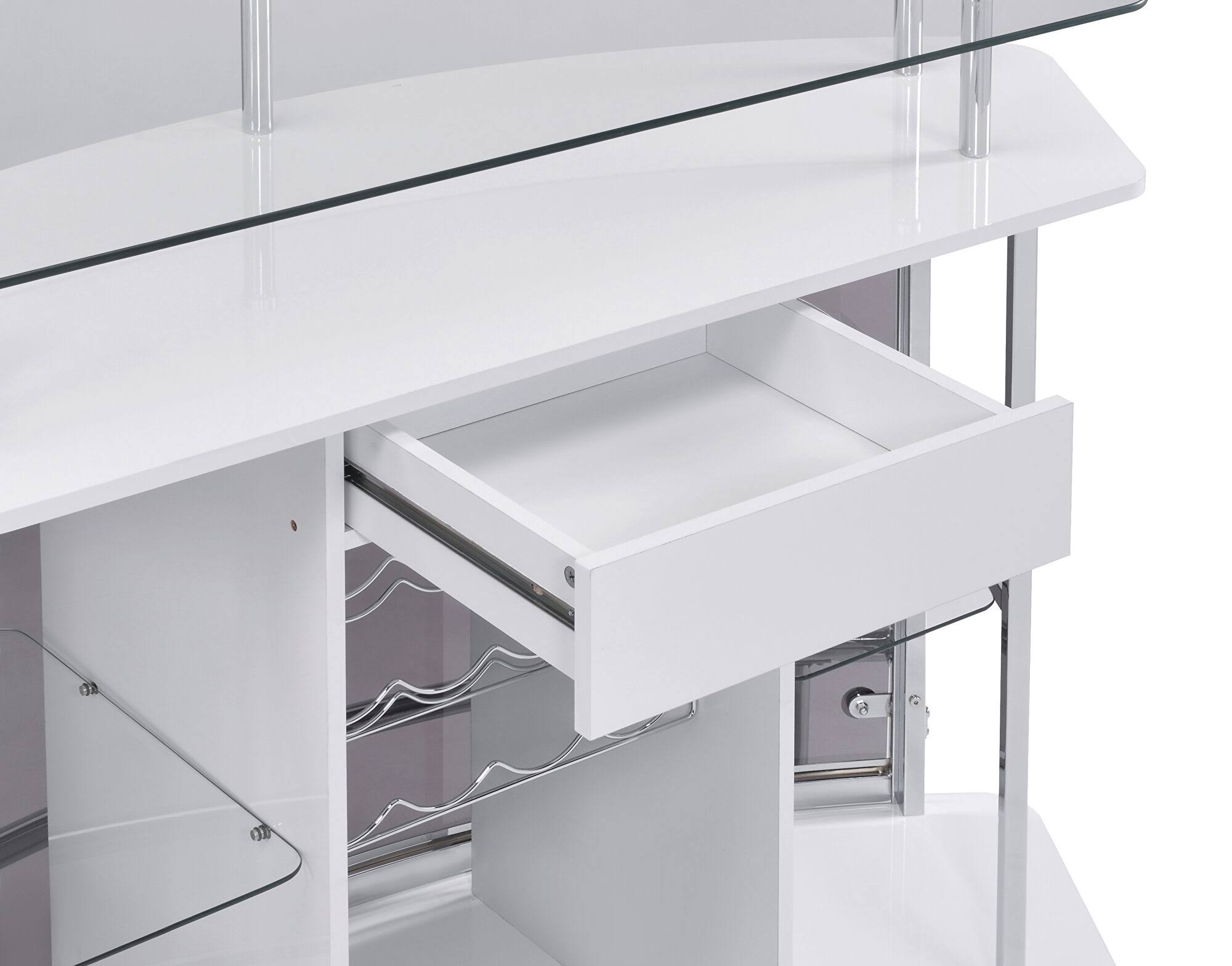 White Bar Unit from Coaster Furniture