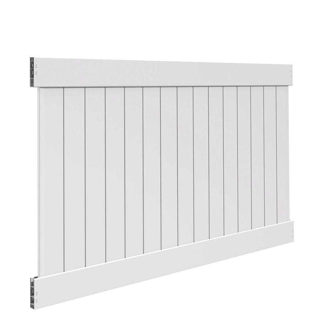 Veranda Linden H x 8 ft. W White Vinyl Privacy Fence Panel Kit - Shop Hardware Tools Online Store