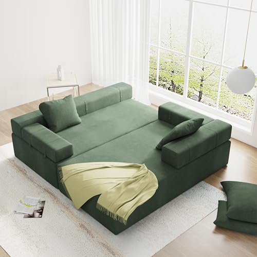108" L-Shaped Upholstered Sectional Sofa Couch with 6 Pillows, Fits 4 People, Timeless and Chic Design,Chenille Fabric, Space-Saving Design, Holds 300 lbs/Seat,Green,Right Chaise