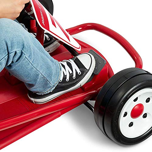 Radio Flyer 36V Battery-Powered Kids Electric Go-Kart with Adjustable Seat, Rubber Wheels, Grey