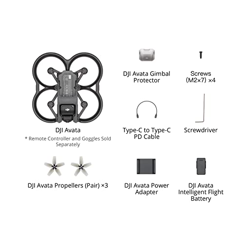 DJI Avata Pro-View Combo - First-Person View Drone UAV Quadcopter with 4K Stabilized Video, Super-Wide 155° FOV, Emergency Brake and Hover, Includes New RC Motion 2 and Goggles 2