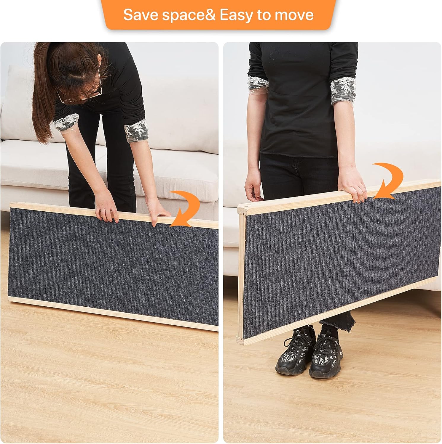 NEWISH Wooden Adjustable Pet Ramp - Bed Ramp for Dogs and Cat - Foldable Portable Dog Ramp - Non-Slip Pet Ramp with Traction Pad, Great for Older Animals - 40 Long and Adjustable from 9 to 24