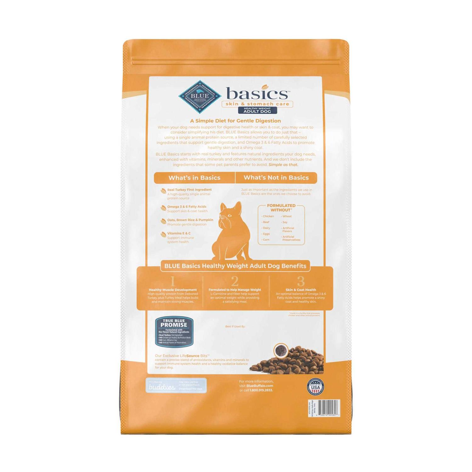 Blue Buffalo Basics Healthy Weight Turkey &amp; Potato Dry Dog Food - Pet Supplies online store