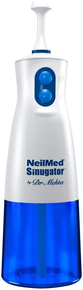 NeilMed Sinugator Cordless Pulsating Nasal Wash Kit with One Irrigator, 30 Premixed Packets and 3 AA Batteries