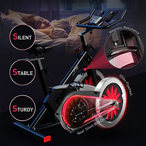 JOROTO X2|X2PRO Exercise Bike, X4S Bluetooth Stationary Indoor Cycling Bike with Readable 100 Levels Magnetic Resistance, Plus 12.6 inch Tablet Bracket Exercise Bikes for Home