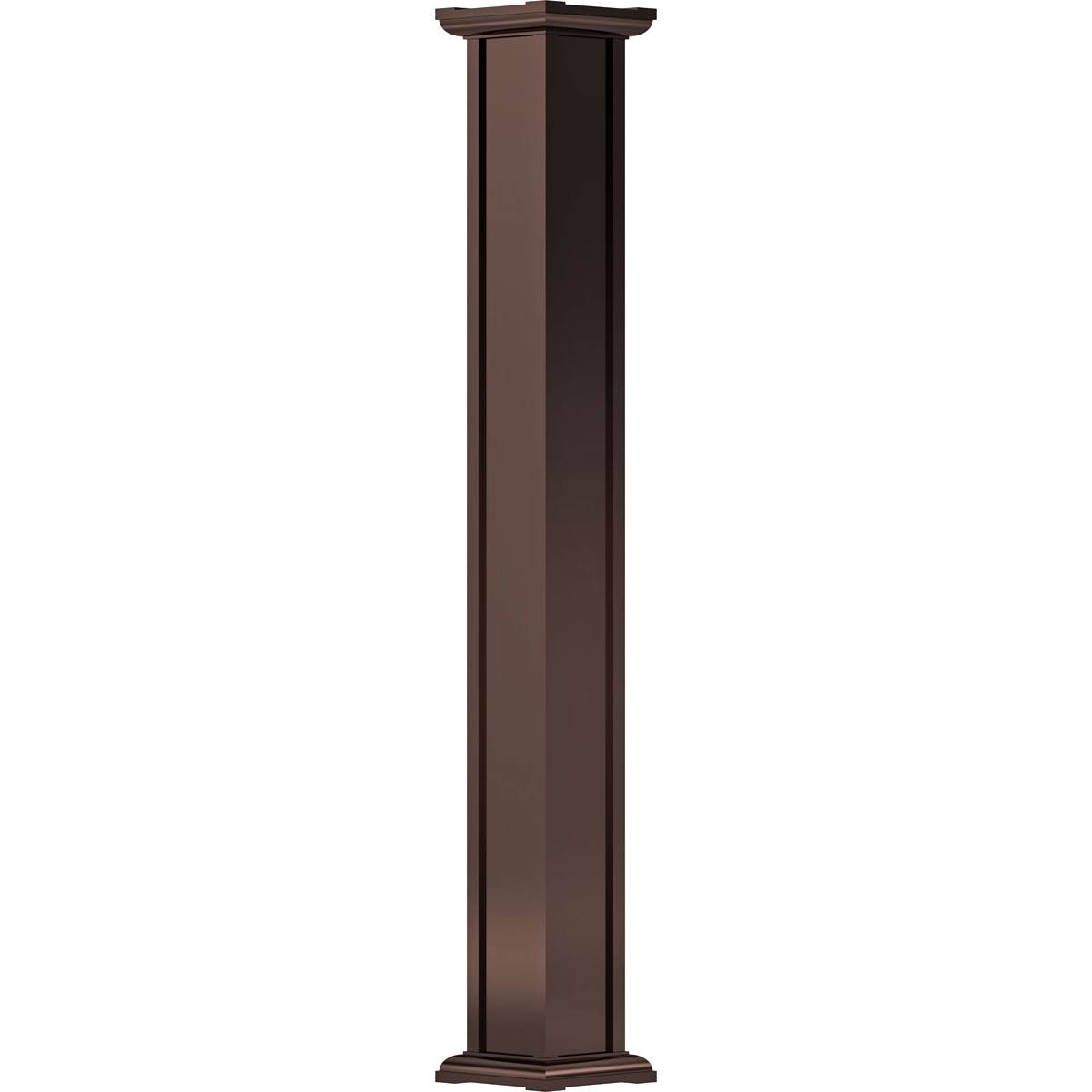 8x22 x 9& Endura-Aluminum Acadian Style Column, Square Shaft (FOR Post Wrap Installation), Non-Tapered, Textured Bronze Finish w