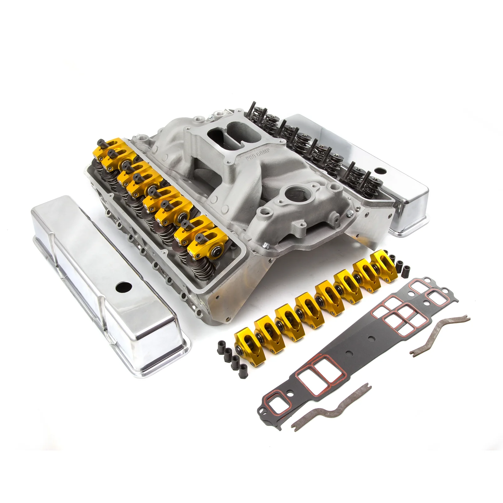 Speedmaster PCE435.1010 Fits Chevy SBC 350 Straight Plug Solid FT CNC Cylinder Head Top End Engine Combo Kit - Curated Treasures Market