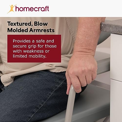 Homecraft Deluxe Bariatric Drop Arm Commode, 1000 Pound Weight Capacity, Adjustable Height Bedside or Over-the-Toilet Commode, Designed for Patients Who Struggle with Obesity, Easy-to-Assemble