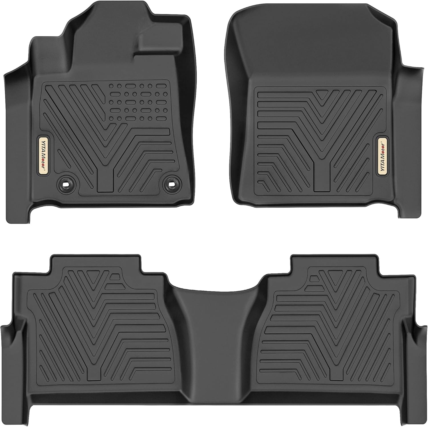 YITAMOTOR Floor Mats Compatible with Toyota Tundra, Custom Fit Floor Liners for 2014-2021 Toyota Tundra Double Cab & Crew Max Cab, 1st & 2nd Row All Weather Protection , Black