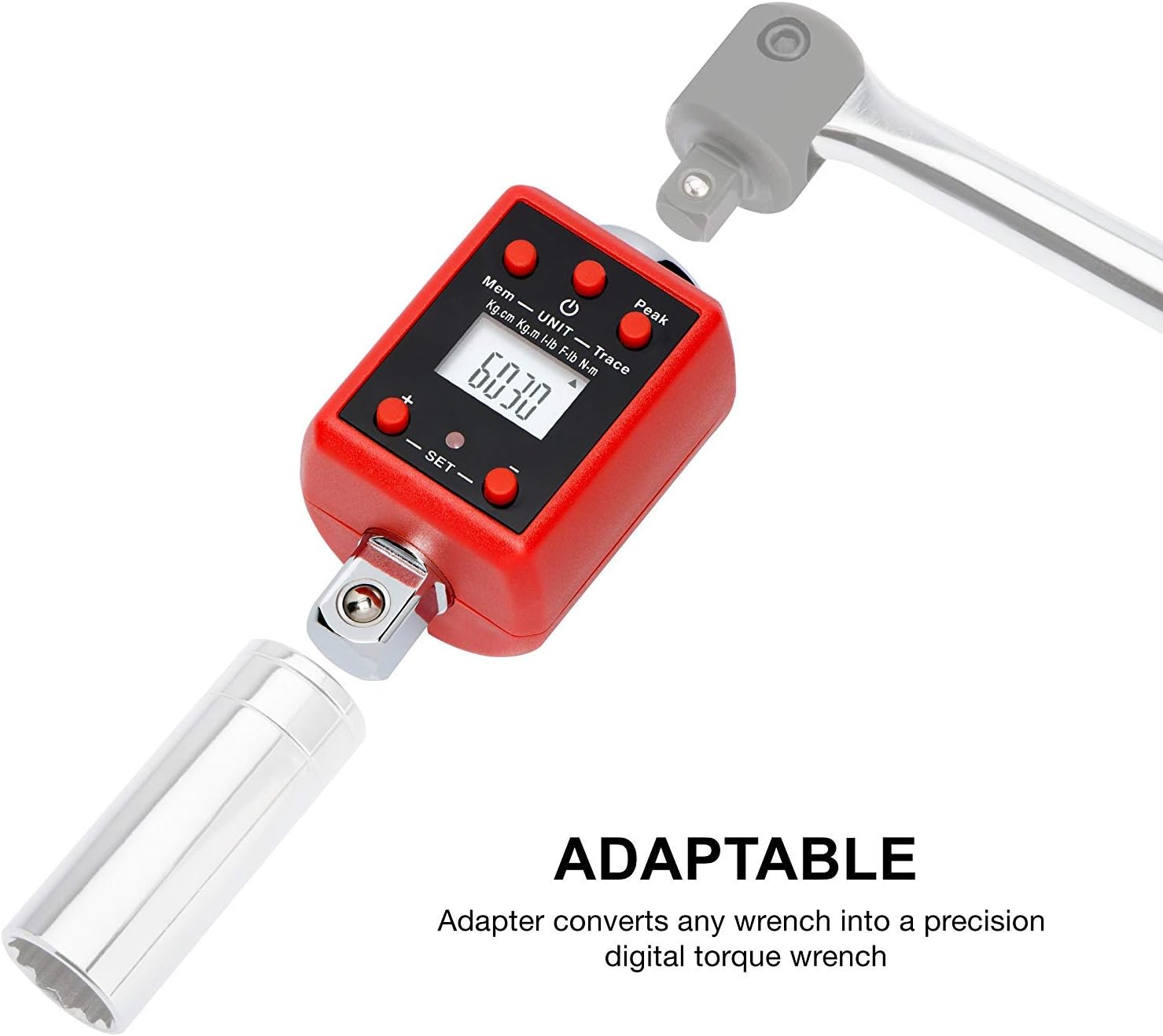 Neiko 20741A Digital Torque Adapter, 1/2" Drive | 29.5-147.5 Foot-Pound | Audible Alert Pack of 2
