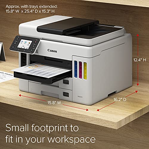 Canon Megatank GX7120 Wireless All-in-One Printer, Print, Copy, Scan and Fax with 2.7" LCD Touch Screen and Auto Document Feeder, White
