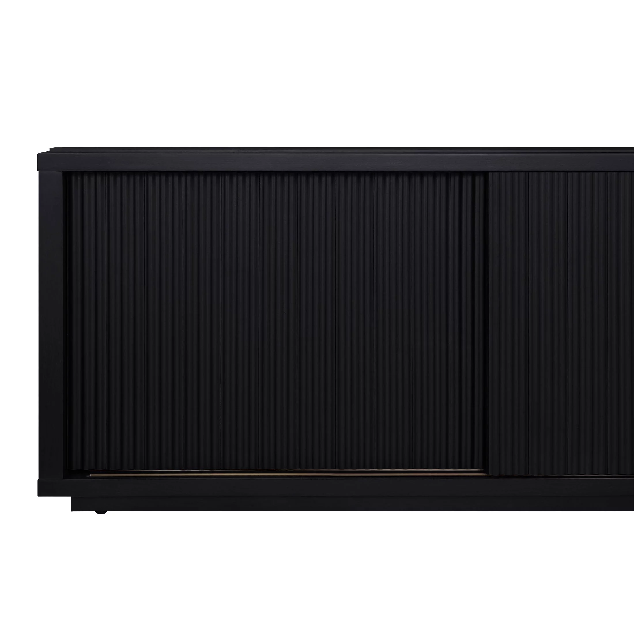 Beautiful Fluted TV Stand for TV’s up to 70” by Drew Barrymore, Rich Black Finish