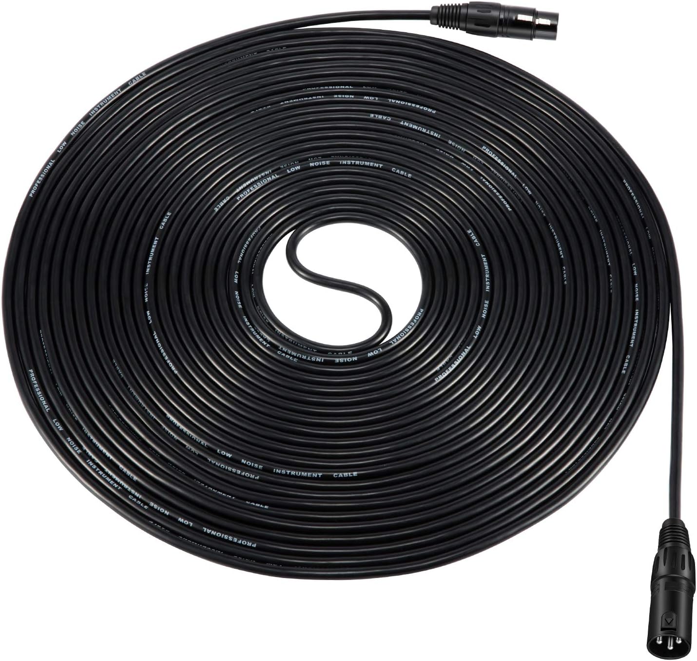 Moukey, 50ft XLR 50 Feet Microphone Male to Female Mic Cables Cord, Black 3-Pack