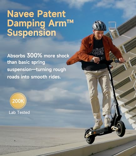 NAVEE Electric-Scooter-Adults,e Scooter ST3 S40,Off Road Fast 25 20 Mph,1000w 500w Motor with Suspension, Long Range 38 25 Miles,10 inch Tires All Terrain, Heavy Duty Commuter Teens Students