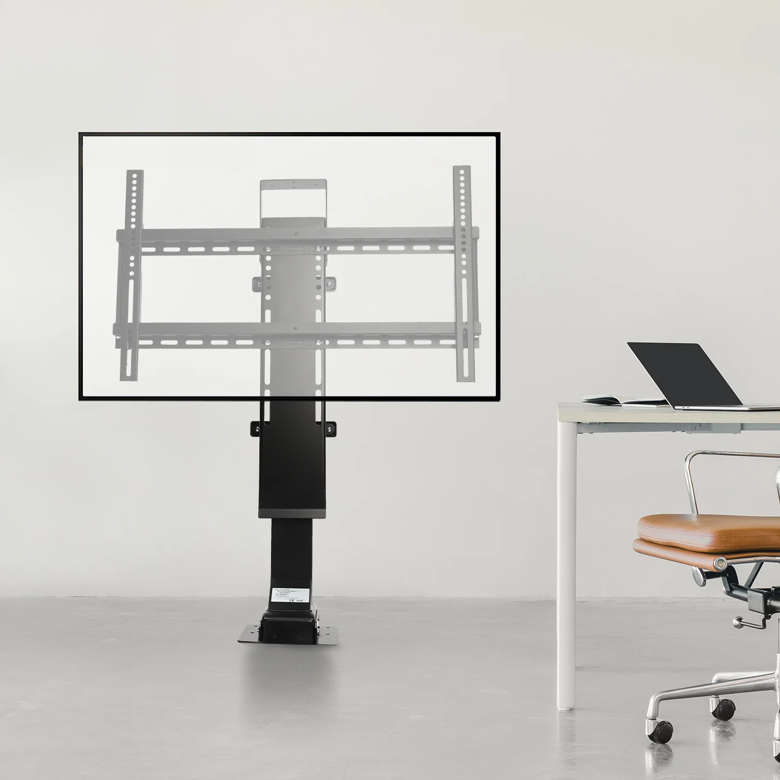 Aiqidi Swivel Motorized TV Lift 3.28Ft Stroke Motorized TV Mount w/Remote, Height Adjustable 32-70in, Load 176.4lb, Swivel L/R 45°